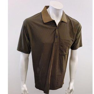 By Joseph Men's Blue Gold Striped Polo Shirt